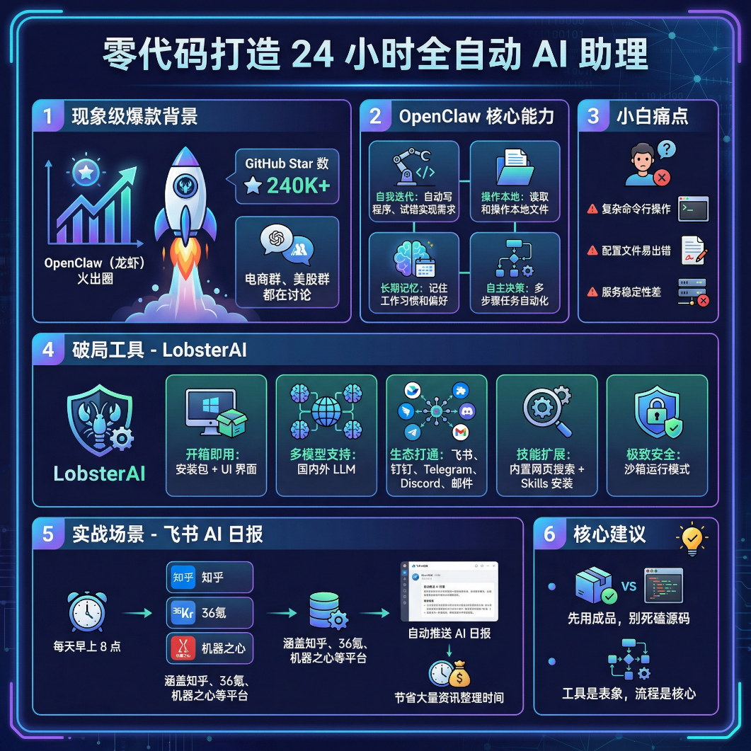 OpenClaw 新手零代码使用指南 | 打造 24 小时全自动 AI 助理