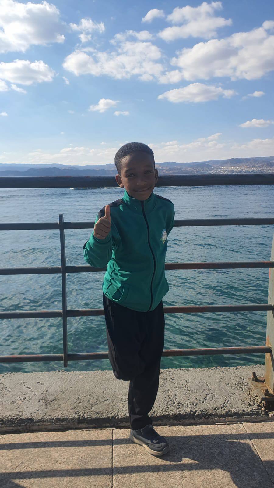 A delegation of our dear orphans on a recreational tour of the beaches of Aqaba