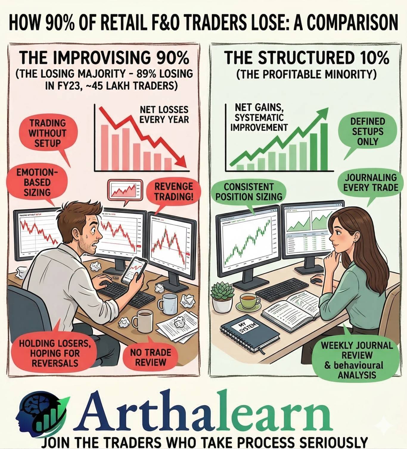 Why 9 in 10 F&O Traders Lose Money (And What the Other 10% Do Differently)