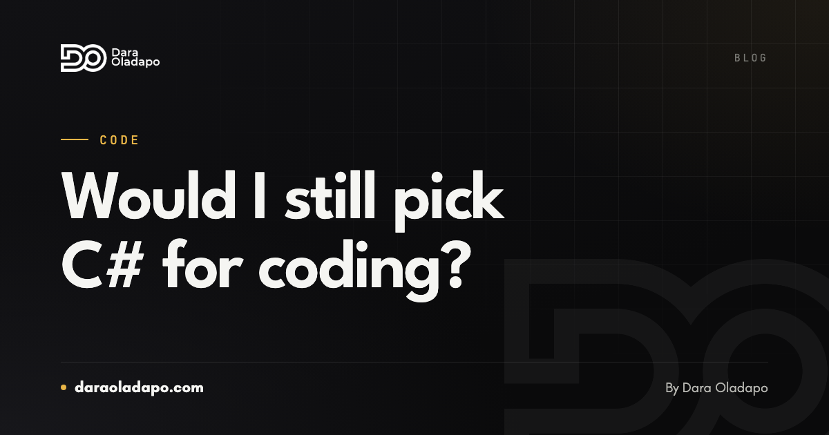 Cover image: Would I still pick C# for coding?