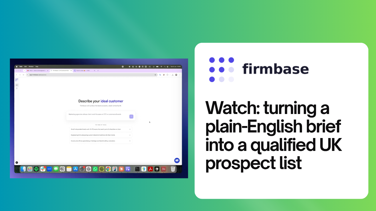 Watch: turning a plain-English brief into a qualified UK prospect list