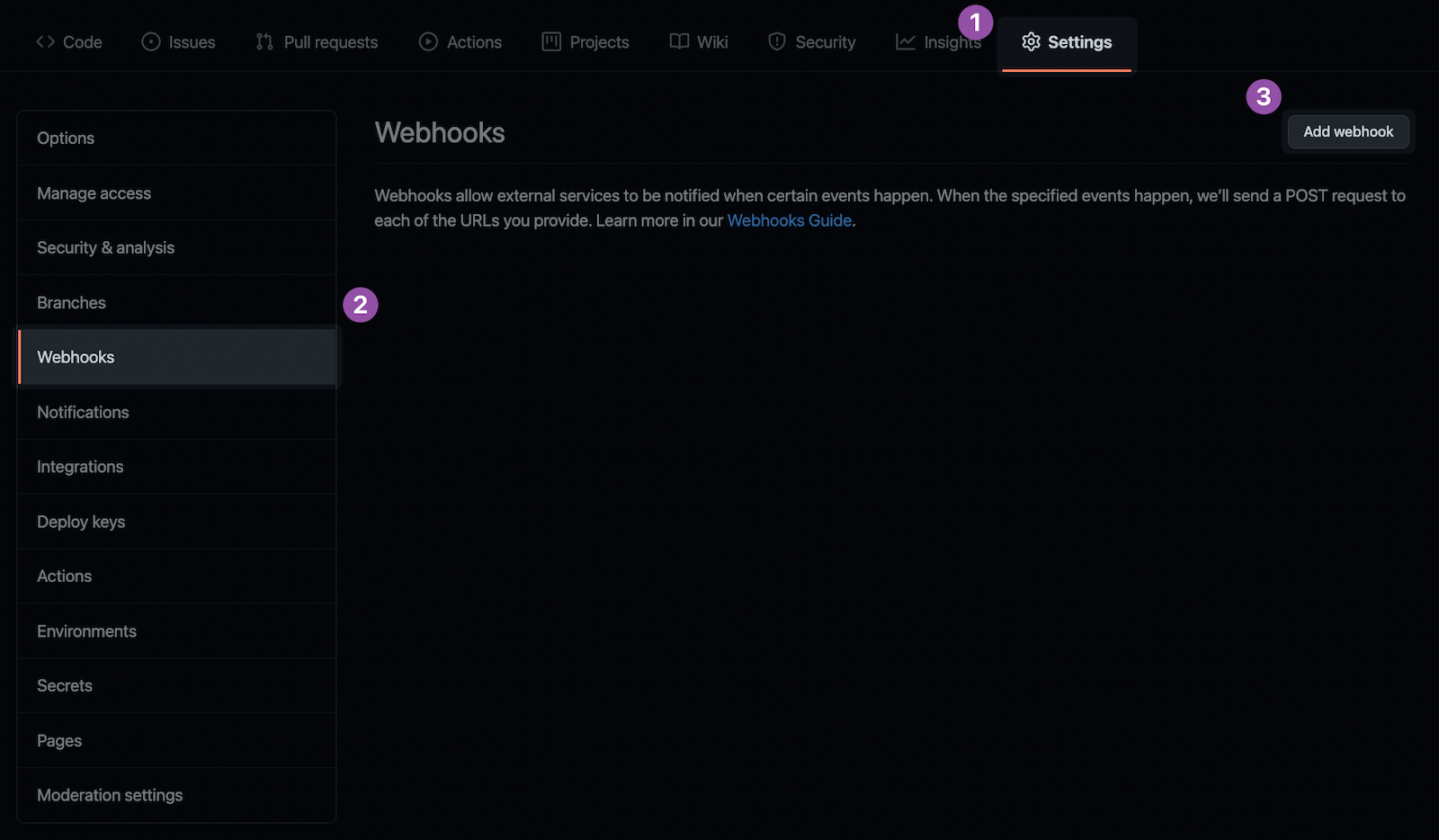 GitHub webhook追加手順