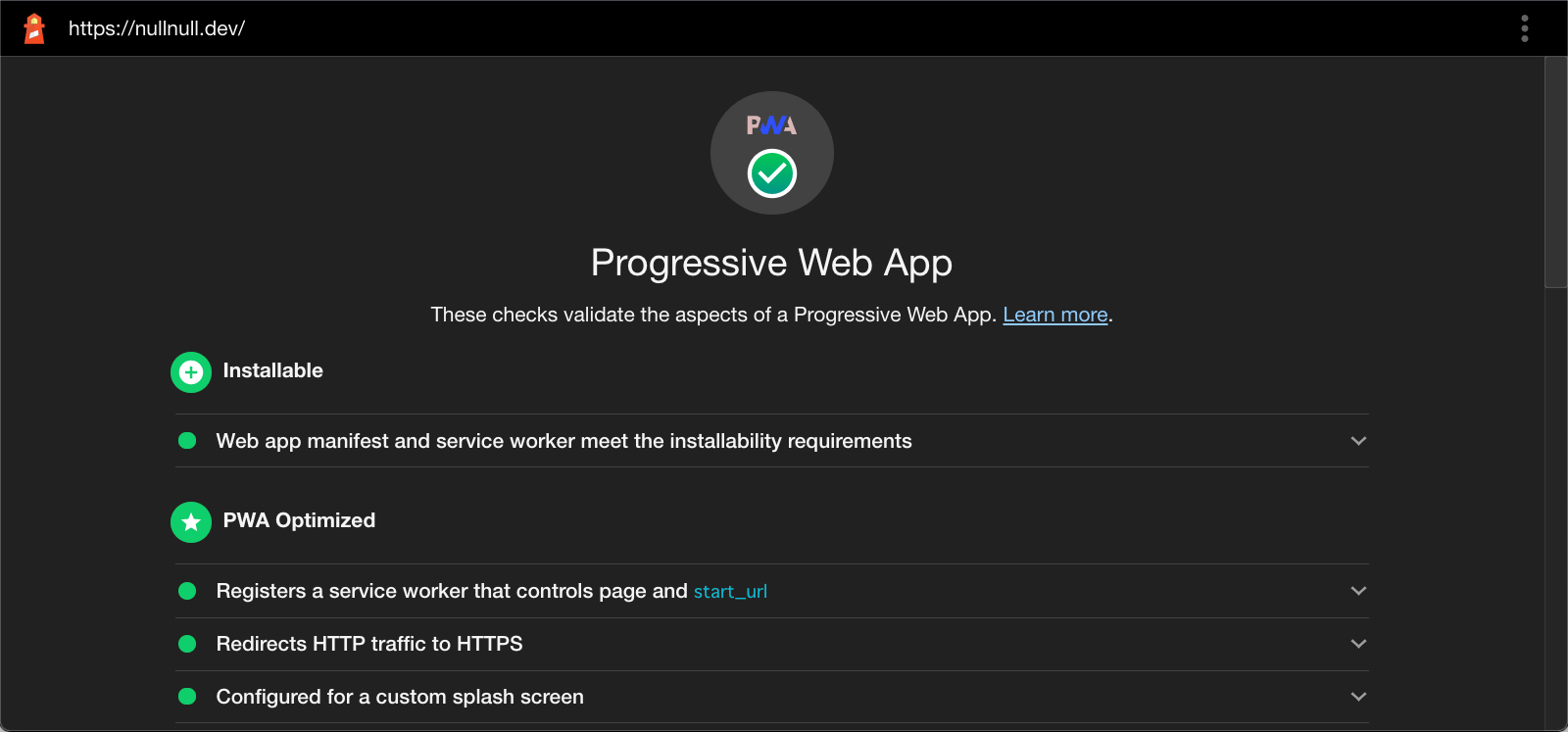 Google Chrome PWAテスト結果