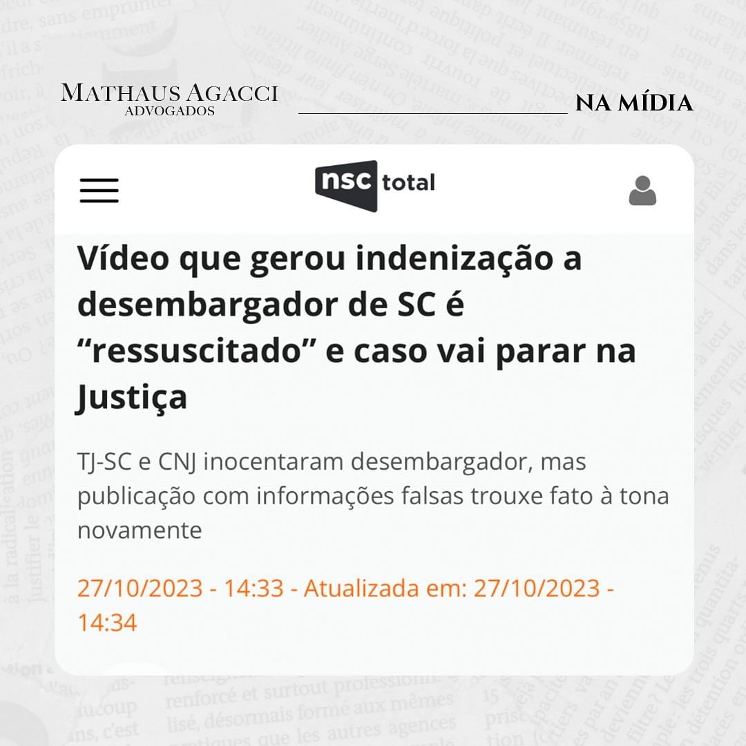 A combativa atuação do sócio fundador do escritório, Dr. Mathaus Agacci…