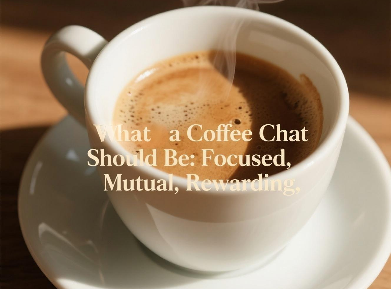 What a Coffee Chat Should Be: Focused. Mutual. Rewarding.