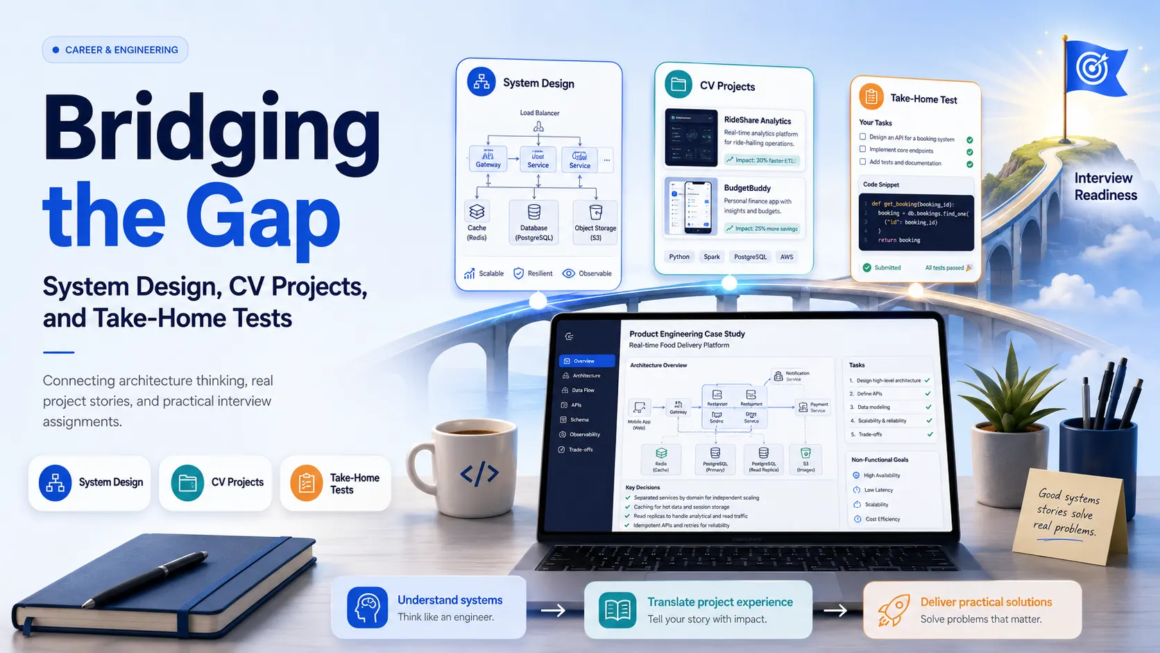 Bridging the Gap: System Design, CV Projects, and Take-Home Tests cover