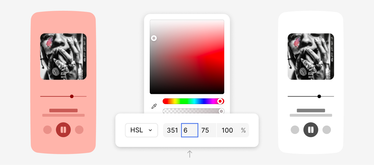 The extracted color contains a red tint. Because saturation is below the threshold, the cover is treated as neutral and falls back to white