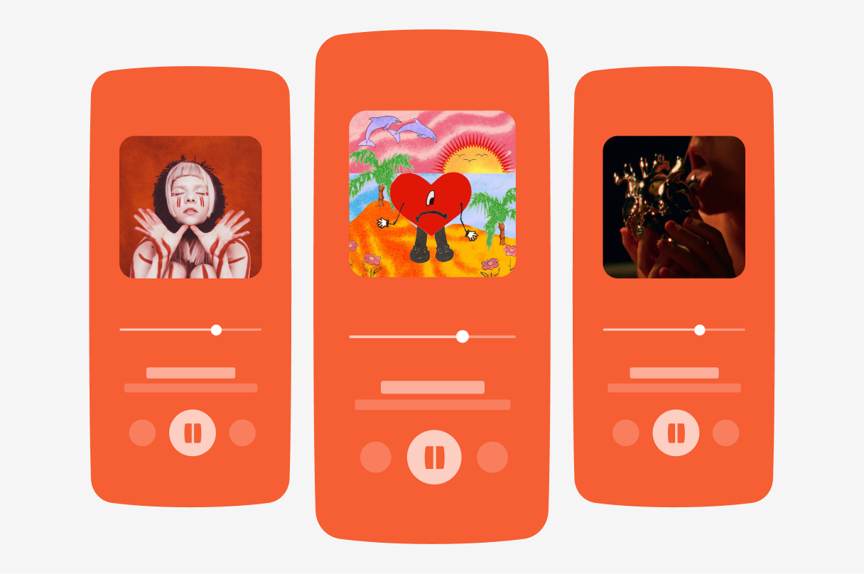 A pale orange cover, a saturated orange cover, and a dark orange cover could all generate an identical player background