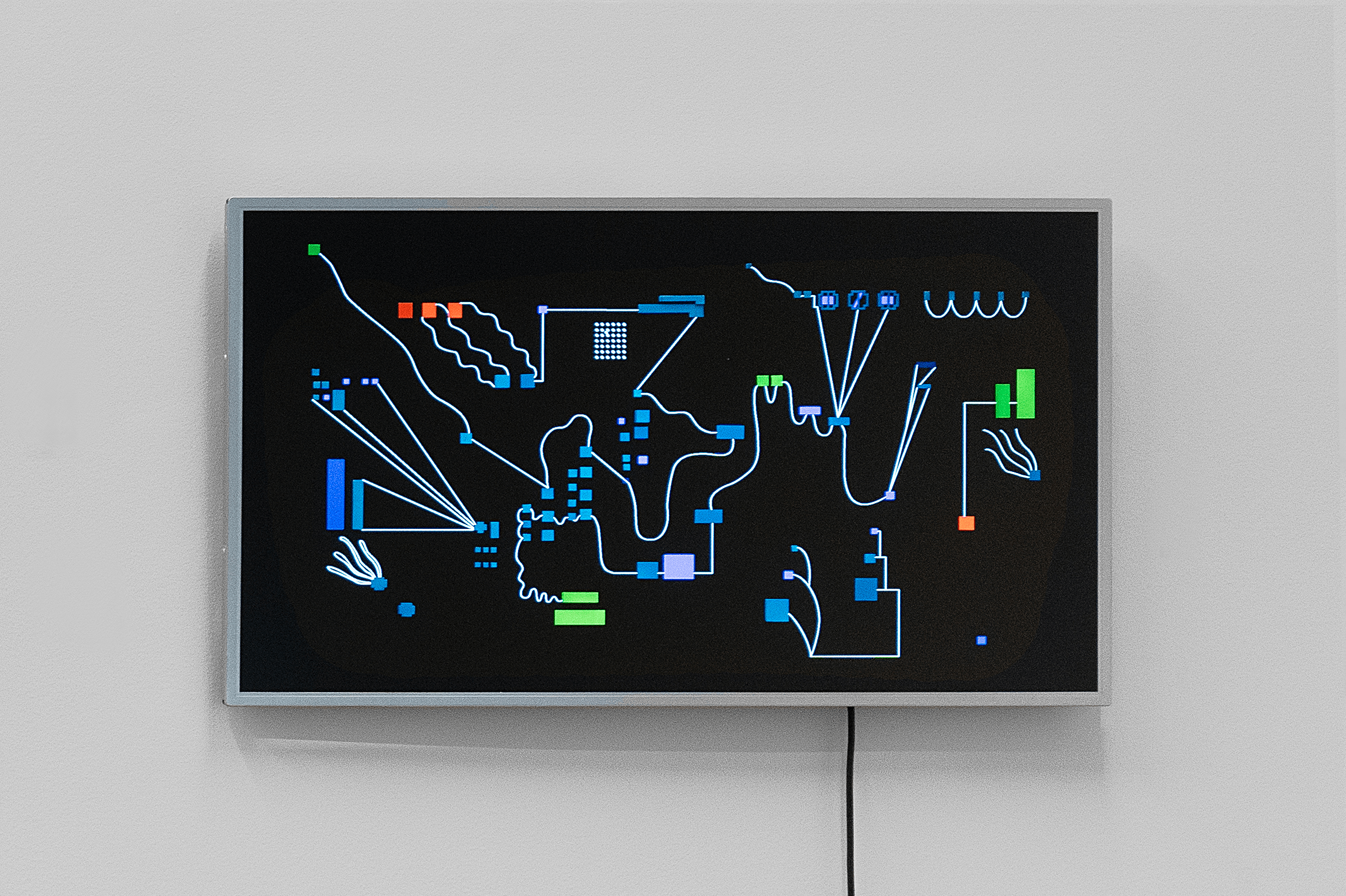 Star Drive, 2023, Acrylic, paper collage on digital frame, single-channel video, 1 min. 13 sec. (loop)