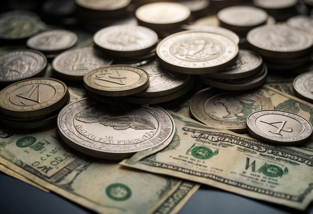 Des billets et pièces de monnaie