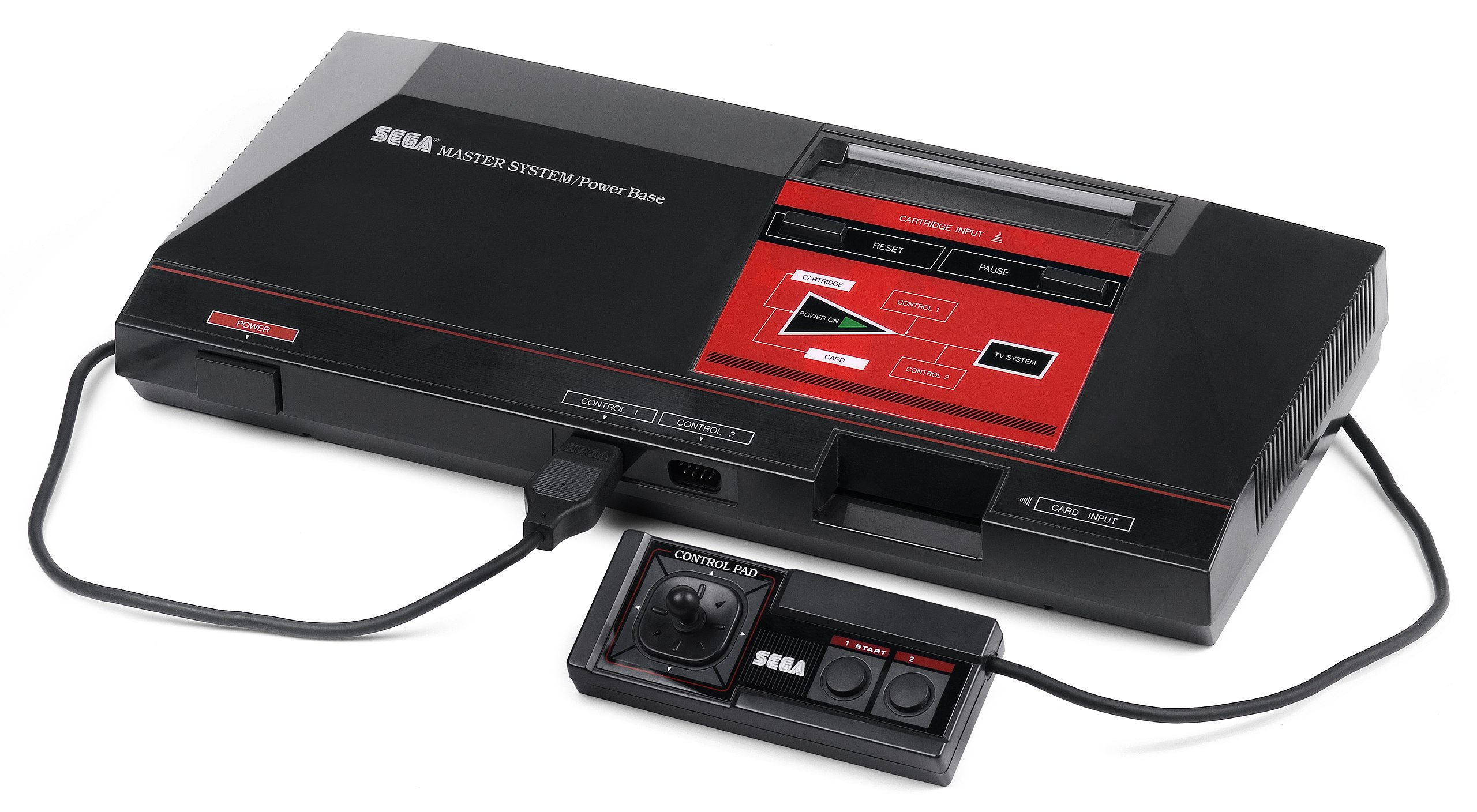 Sega Master System, with its proprietary controllers. (Photo: Evan-Amos)
