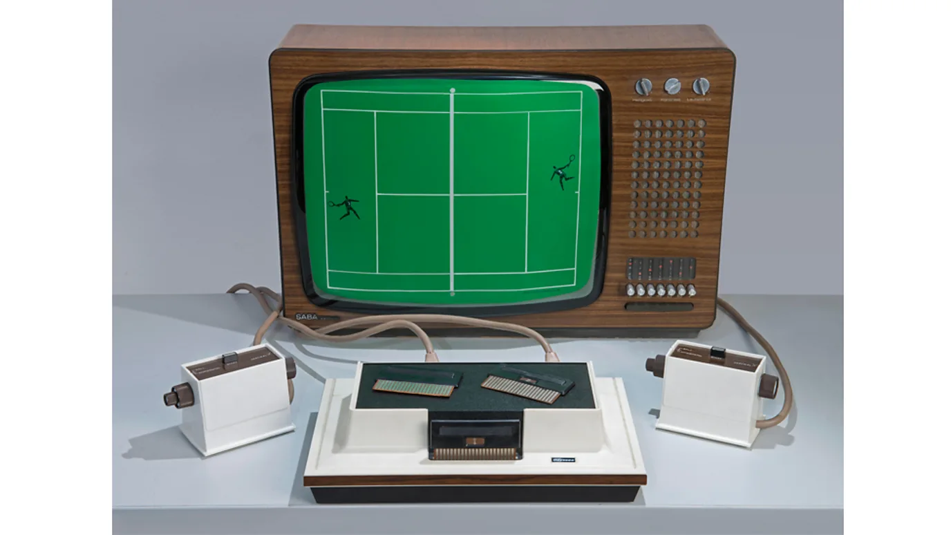 Magnavox Odyssey, with TV display and plastic overlay to simulate tennis. (Photo: Alamy)
