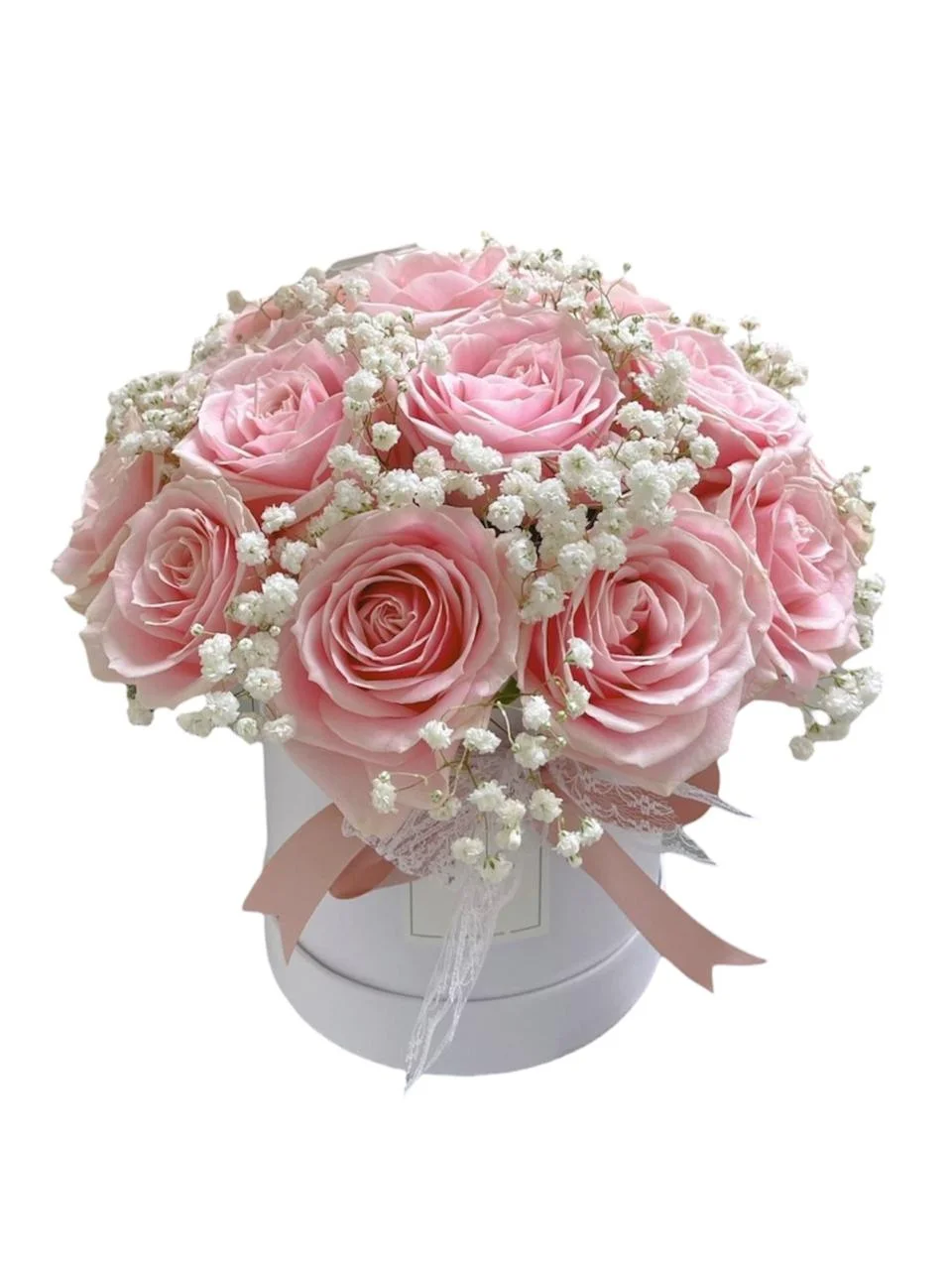 Flores De Rosas Rosadas En Caja X12 Unidades — Romance. Arreglo floral de Flores Les Roses con envío a domicilio en Bogotá.