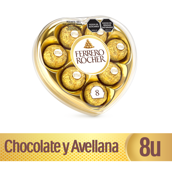Caja Ferrero Rocher En Estuche De Corazón — Romance. Arreglo floral de Flores Les Roses con envío a domicilio en Bogotá.