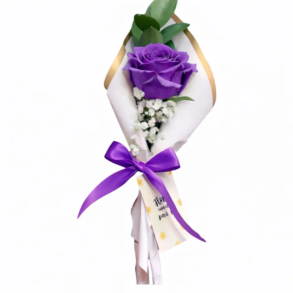 Rosa Morada — Romance. Arreglo floral de Flores Les Roses con envío a domicilio en Bogotá.