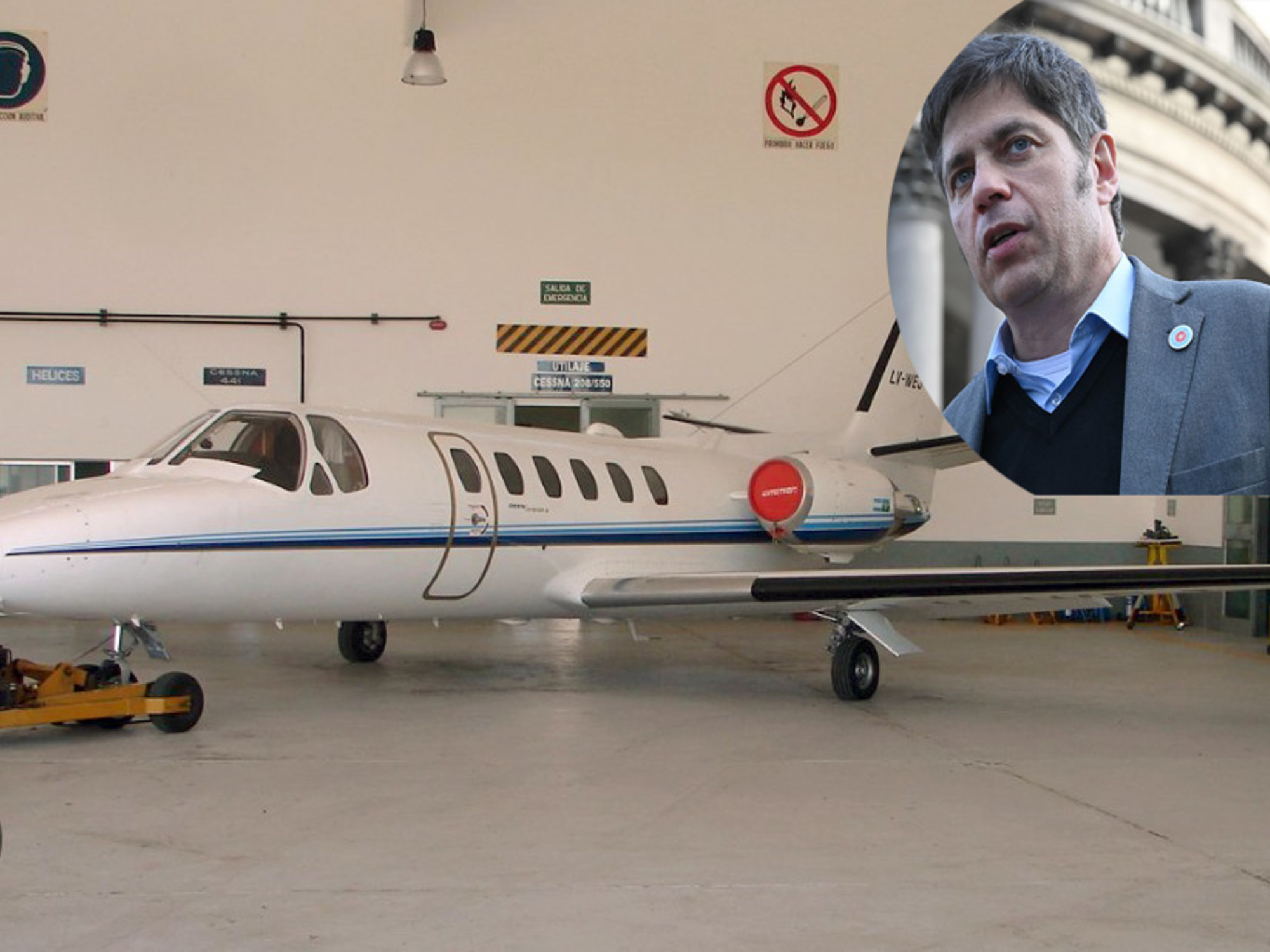 "El Cessna 550 Citation II matrícula LV-WEJ, cuya renovación tendrá un costo de 3 millones de dólares." (Clarín)