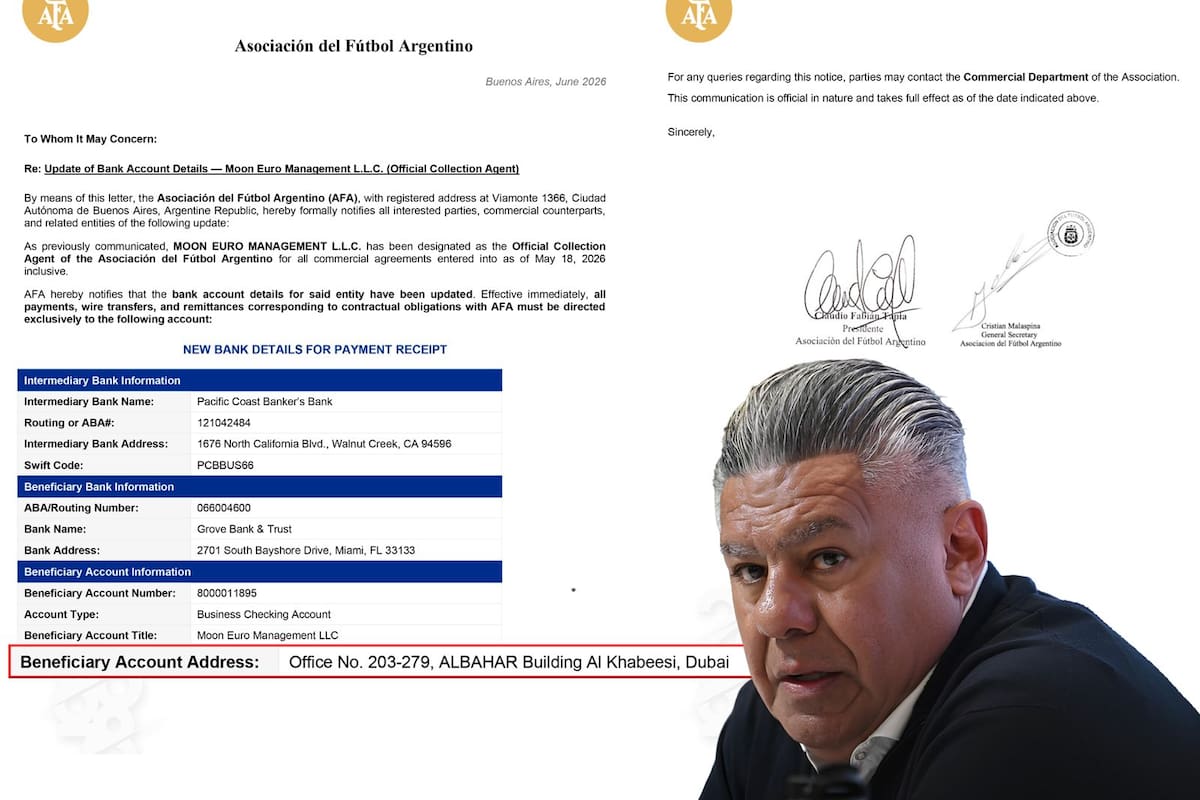 "Exclusivamente" Moon Euro Management, comunicó la AFA a sponsors y contrapartes (LA NACIÓN)
