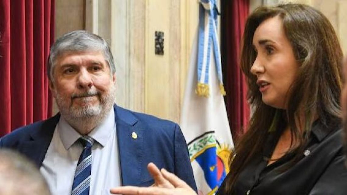 "Victoria Villarruel y José Mayans en el Senado." (Diario Perfil)