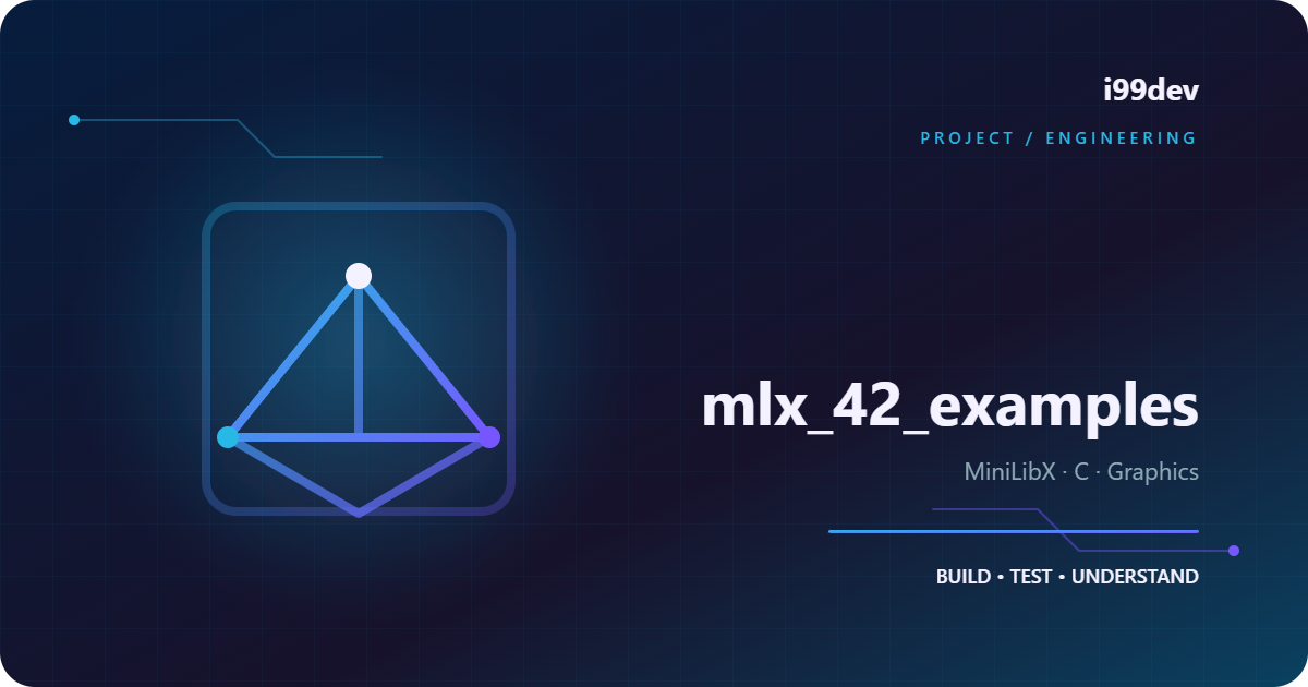 mlx_42_examples — أمثلة عملية على مكتبة MiniLibX بلغة C