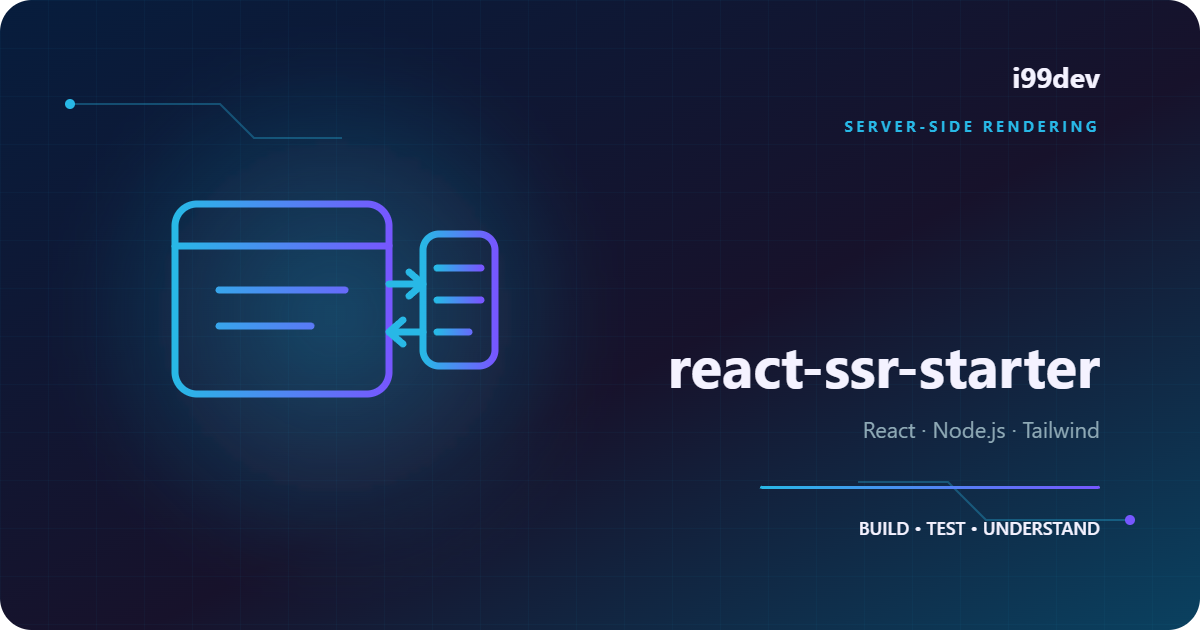 react-ssr-starter — قالب بداية لتصيير React من الخادم