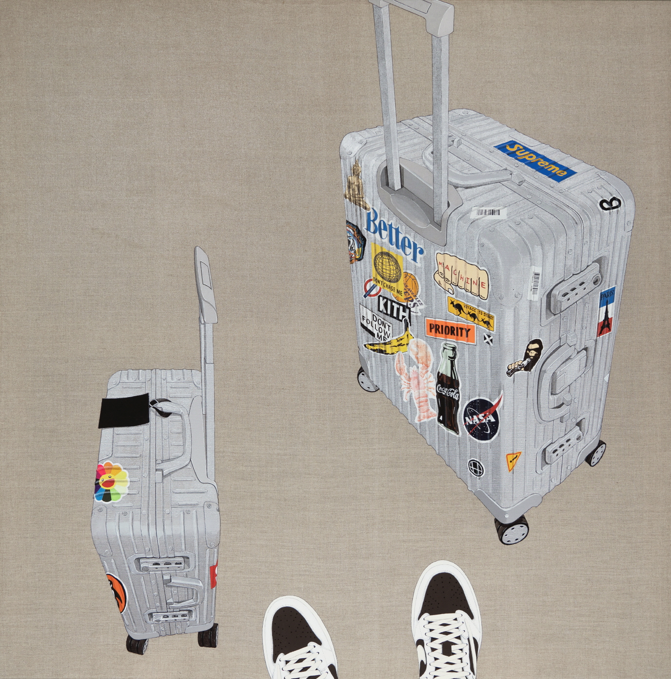 introvert, 2024, actylic on linen, 100x100cm, Chung Sooyoung Credits: Hakgojae Art Center