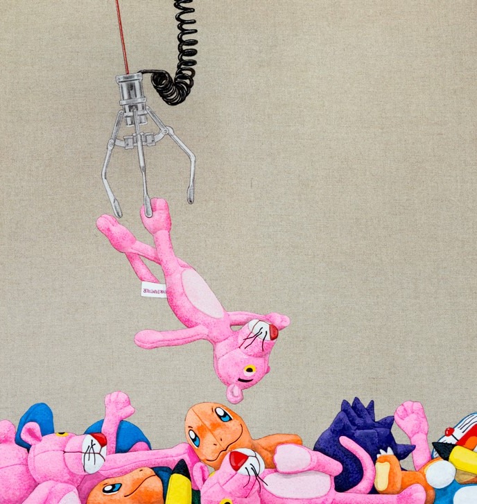 아씨.....,2025,acrylic on linen, 50x50cm, Chung Sooyoung Credits: Hakgojae Art Center