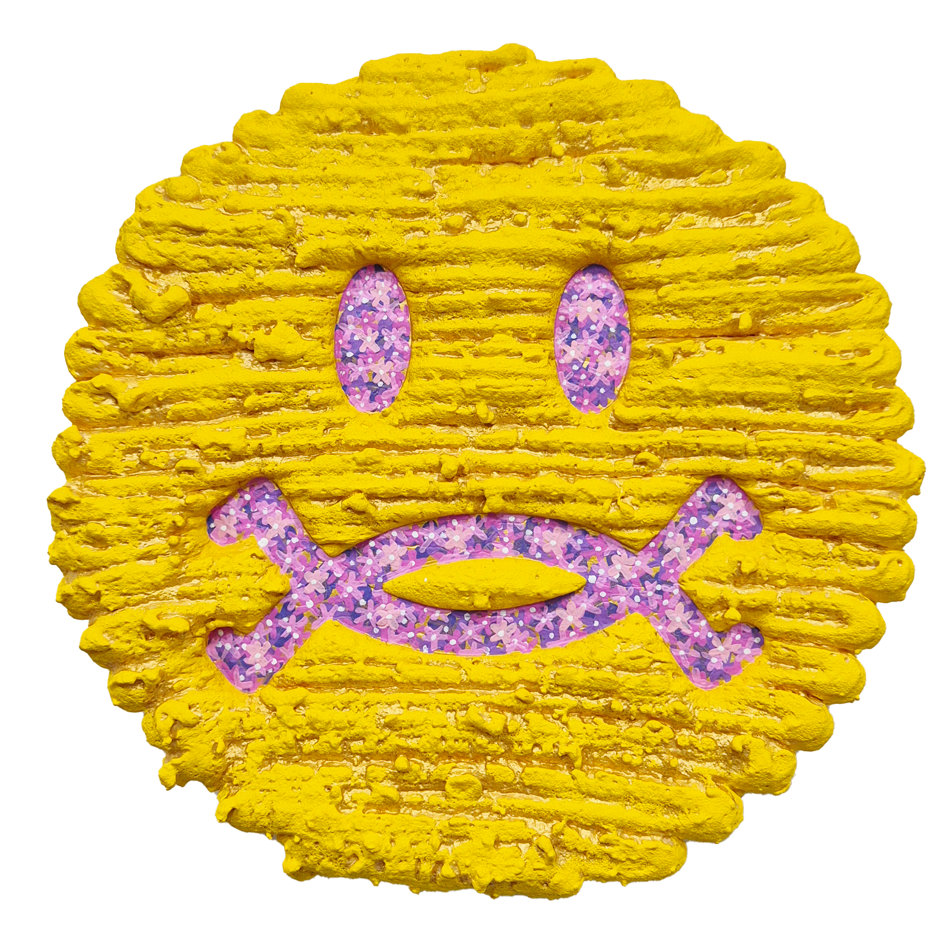 Smiler-4, Acrylic, Foam on canvas, 30cm, 2025