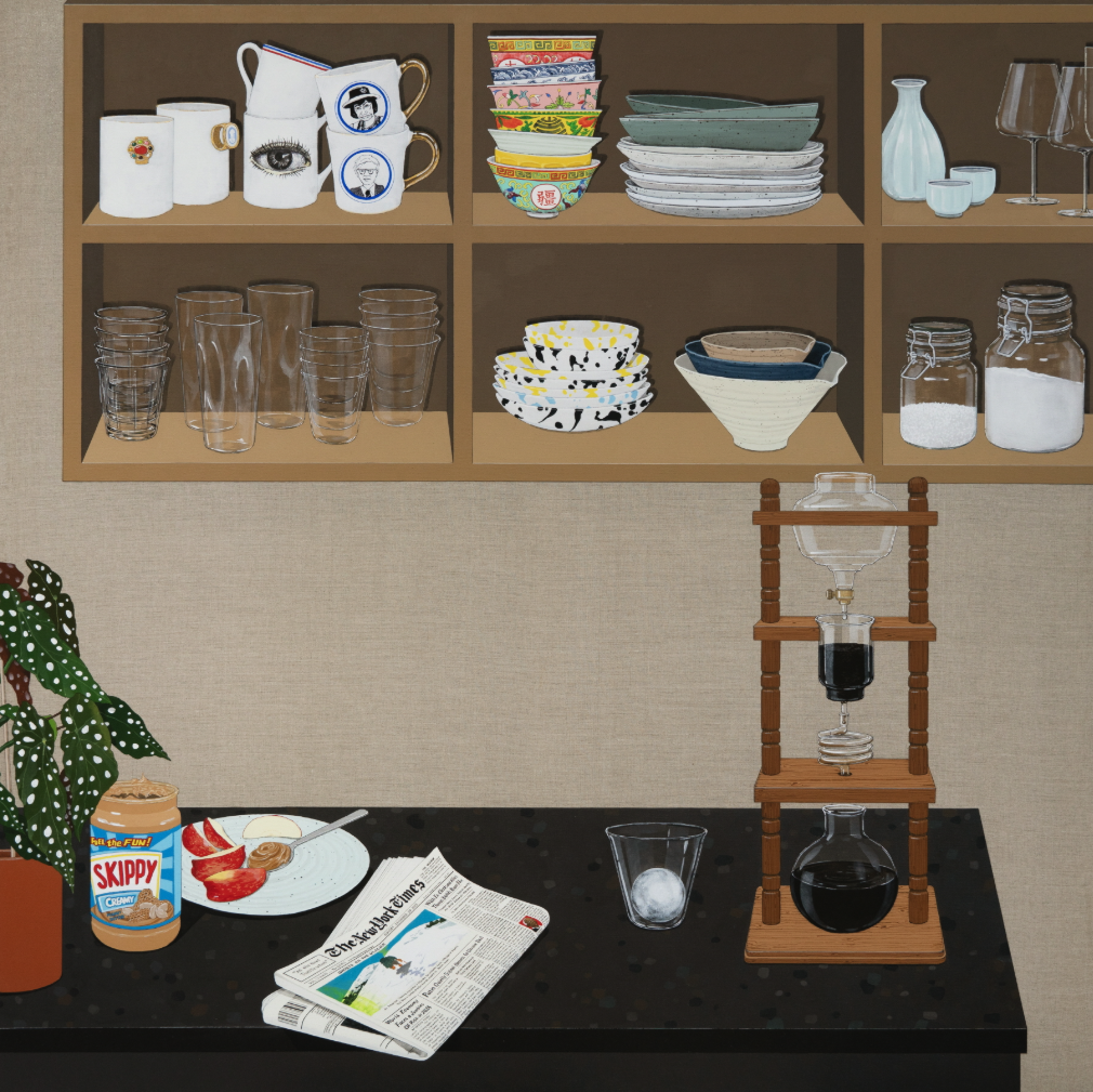 아침 크리스마스이브, 2024, acrylic on linen, 120x120cm, Chung Sooyoung Credits: Hakgojae Art Center