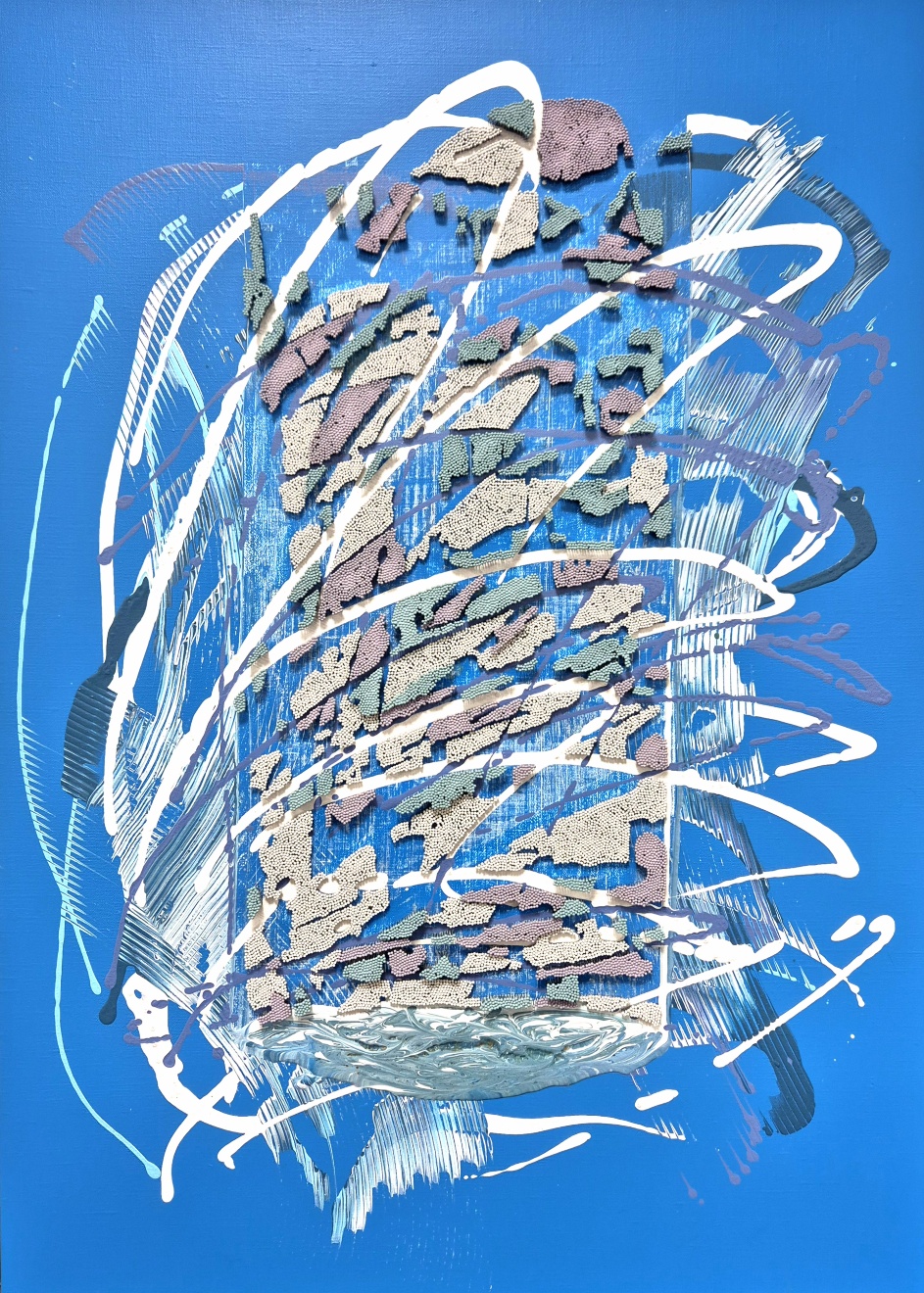 채움(Filling)-24, pin on canvas, 65x91x5cm, 2025