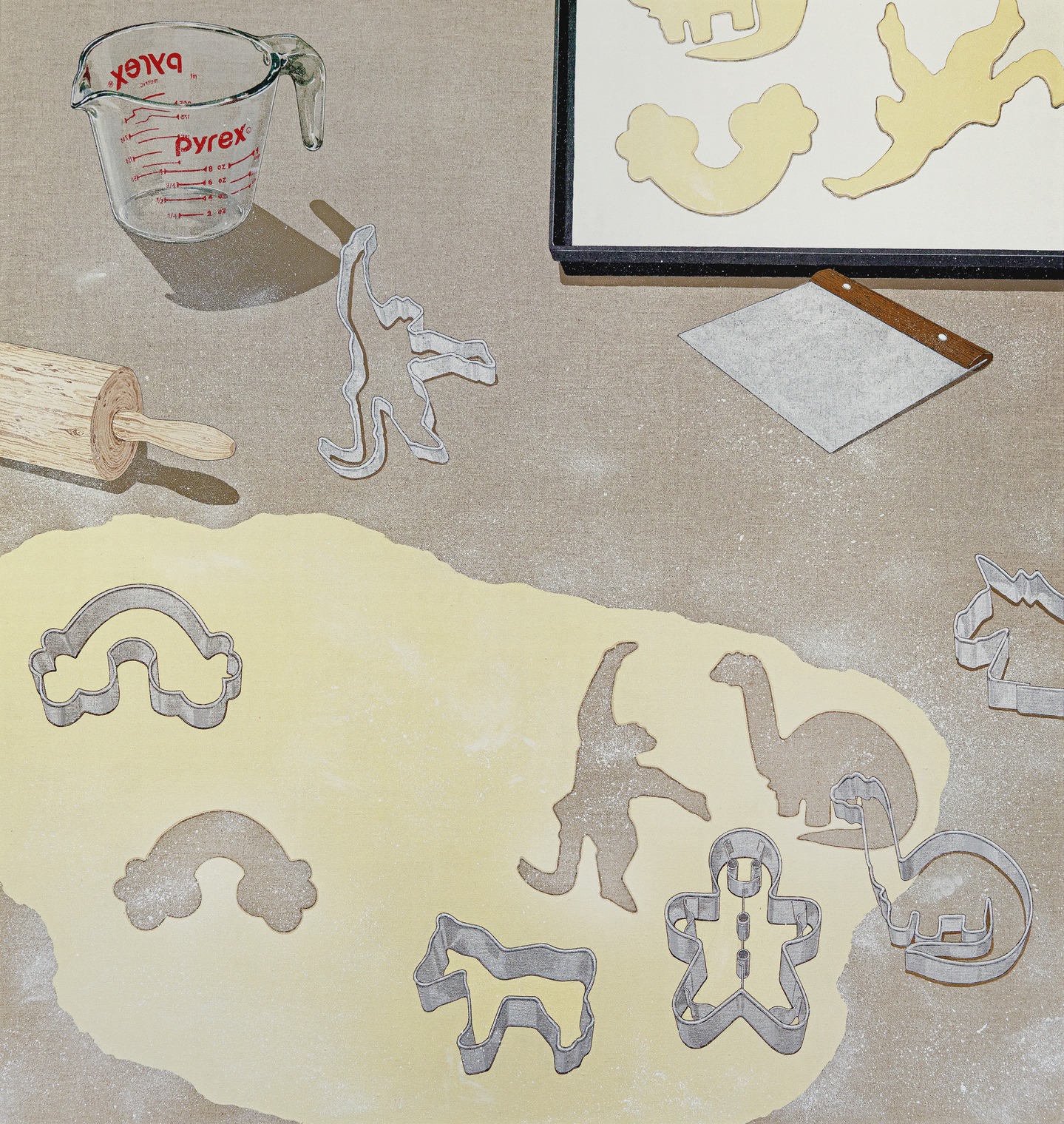 dough it, 2024, acrylic on linen, 90x85cm, Chung Sooyoung Credits: Hakgojae Art Center