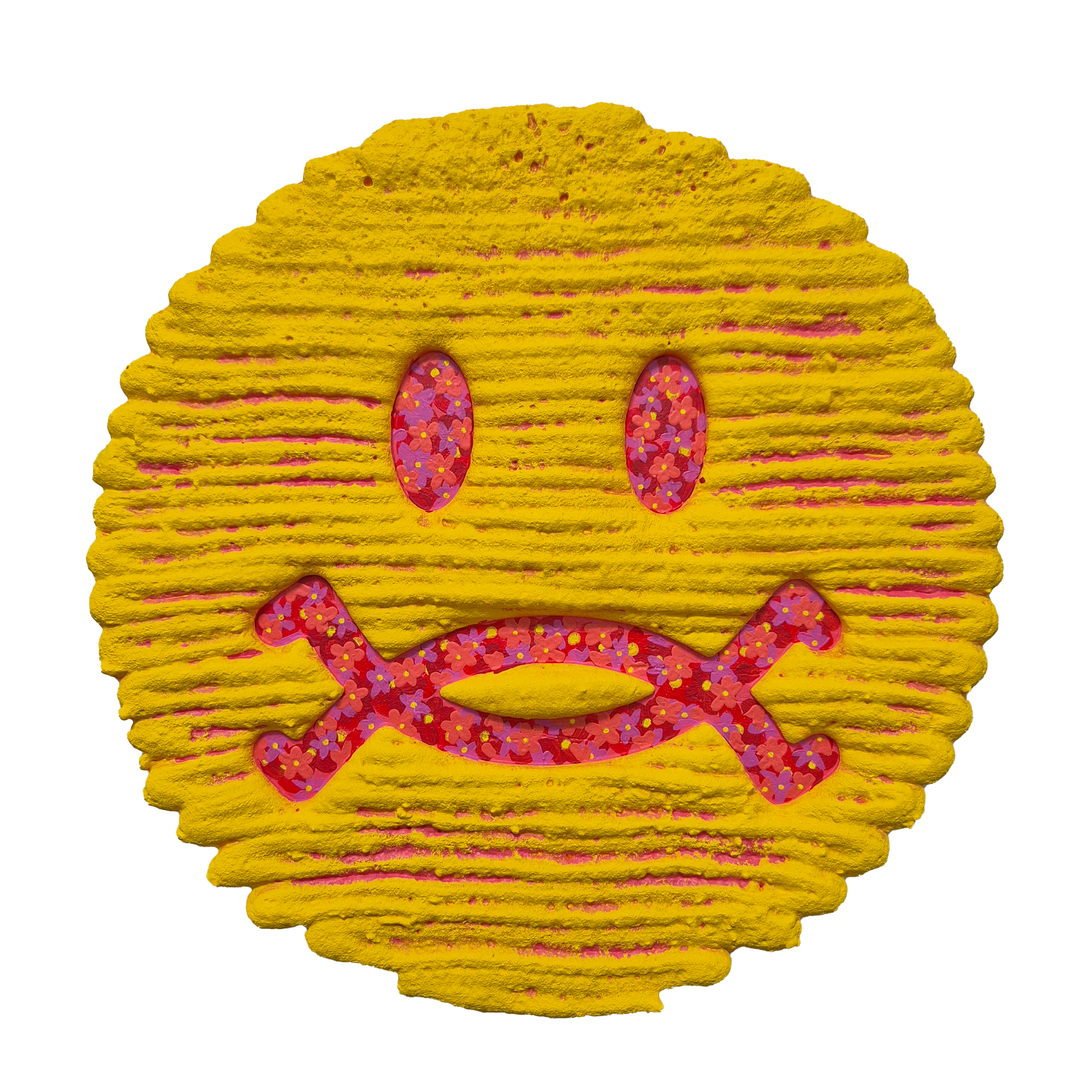 Smiler-2, Acrylic, Foam on canvas, 30cm, 2025