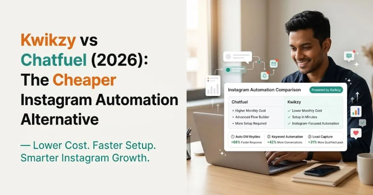 Kwikzy vs Chatfuel (2026): The Cheaper Instagram Automation Alternative