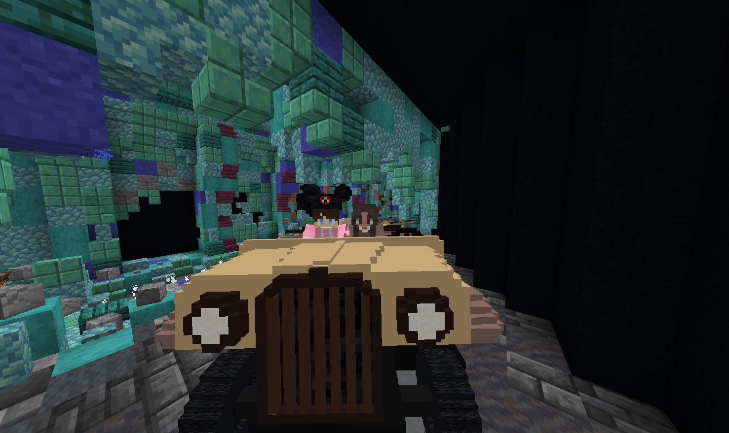Bedrock and Java players riding side-by-side
