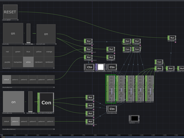 Kinetic Chochinを制御するTouchDesignerの全体画面