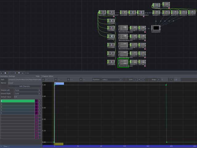 TouchDesignerのAnimation COMPを使ったモーター制御