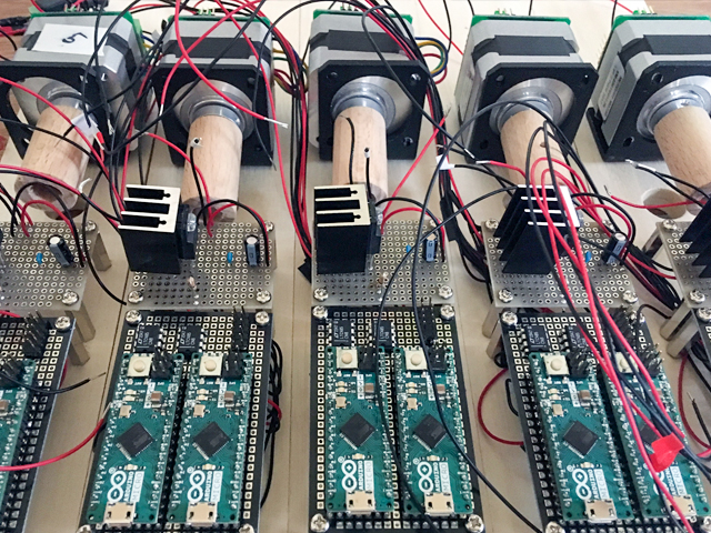 Arduino Micro、モータードライバ、電源回路の内部構造