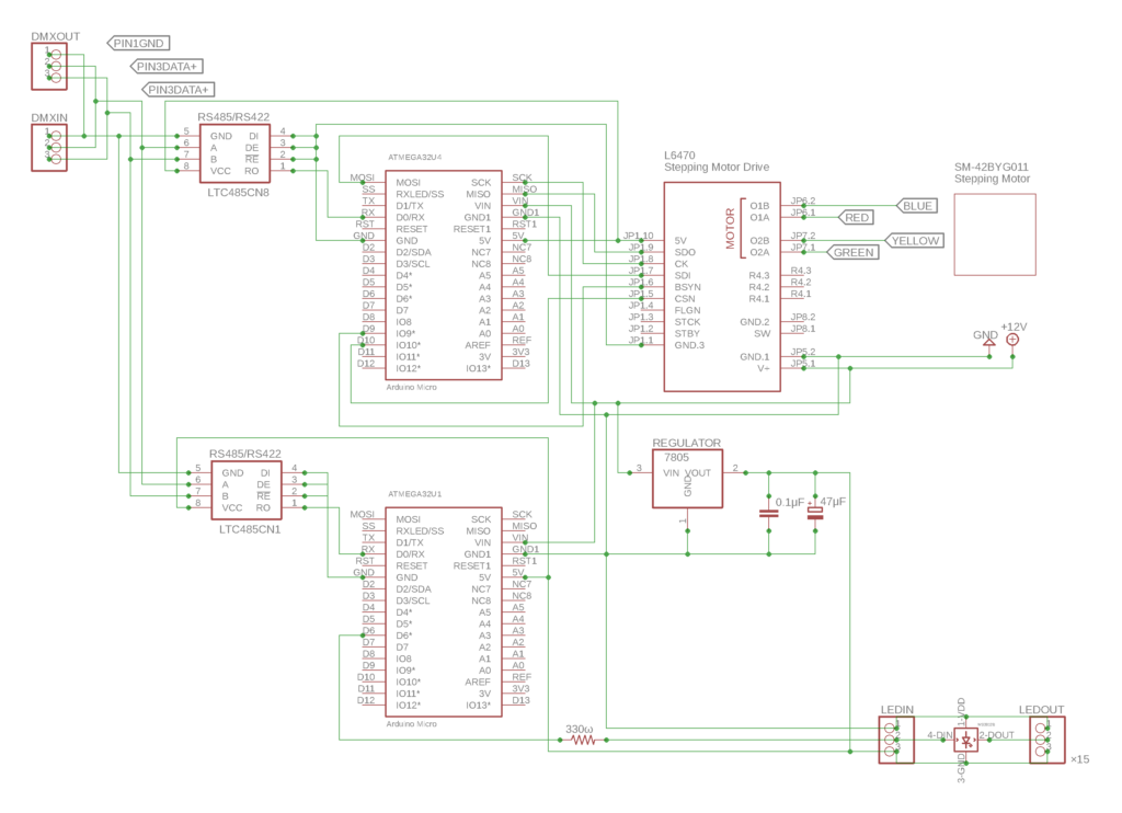 Kinetic Chochinで初めて制作した電子回路図