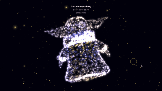 파티클 모핑 구현 화면