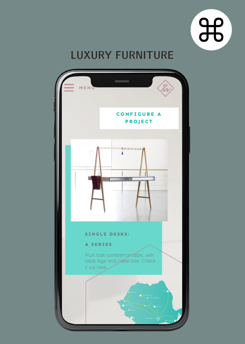 Website presenting luxury furniture