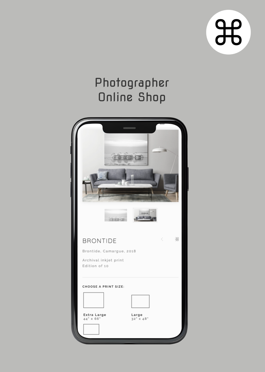 Ecommerce website for photographer