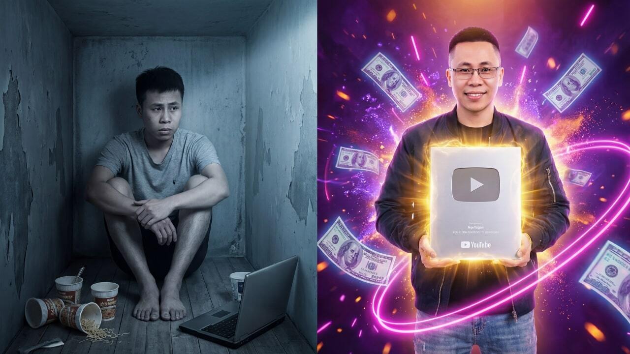 Ảnh bìa: Từ Số 0 Đến 10.400$/Tháng Và Nút Bạc YouTube: Câu Chuyện Thật Của Chàng Trai Nghệ An