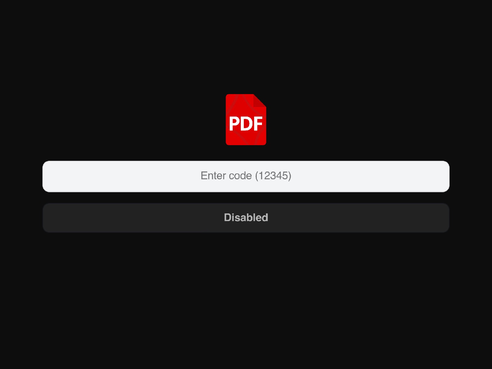PDF Code Unlock — template Framer