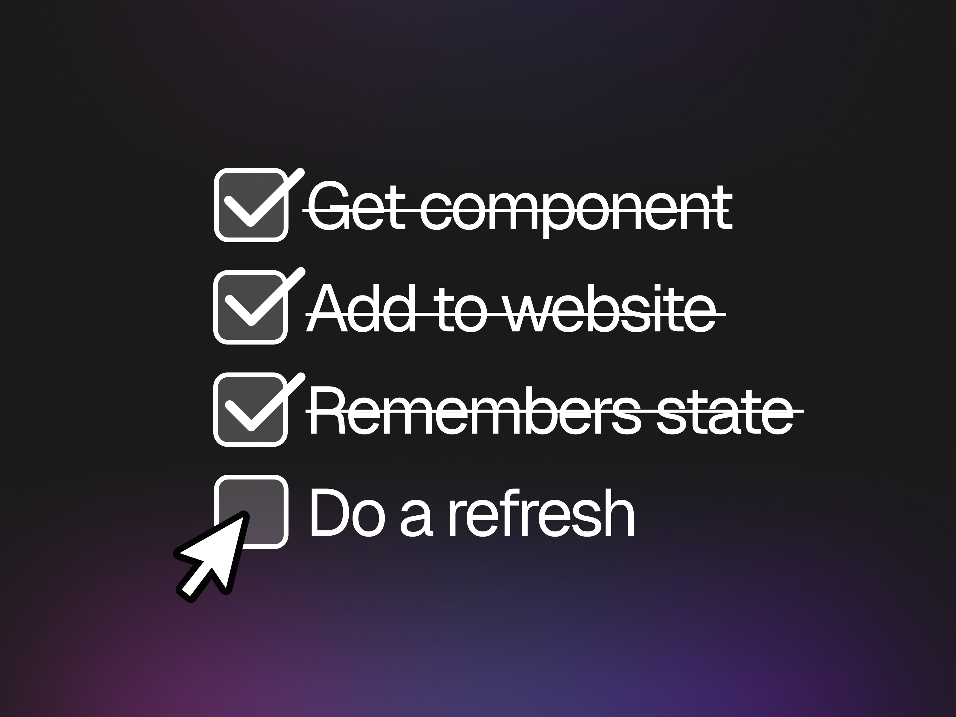Persistent Checklist — template Framer