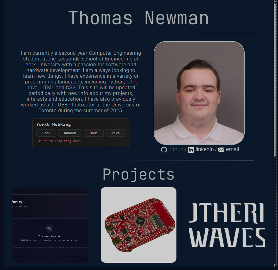 A photo of the final version of my old portfolio website
