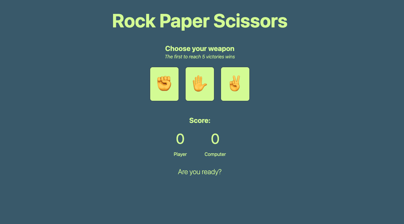 Previsualización del proyecto Rock-paper-scissors