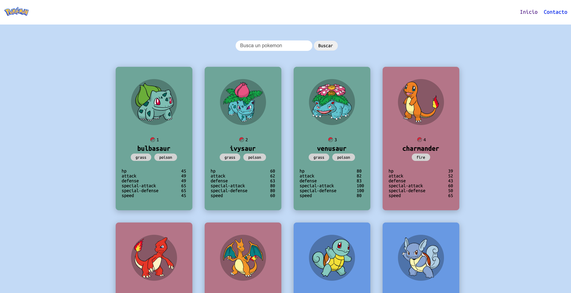 previsualizacion del proyecto Pokedex