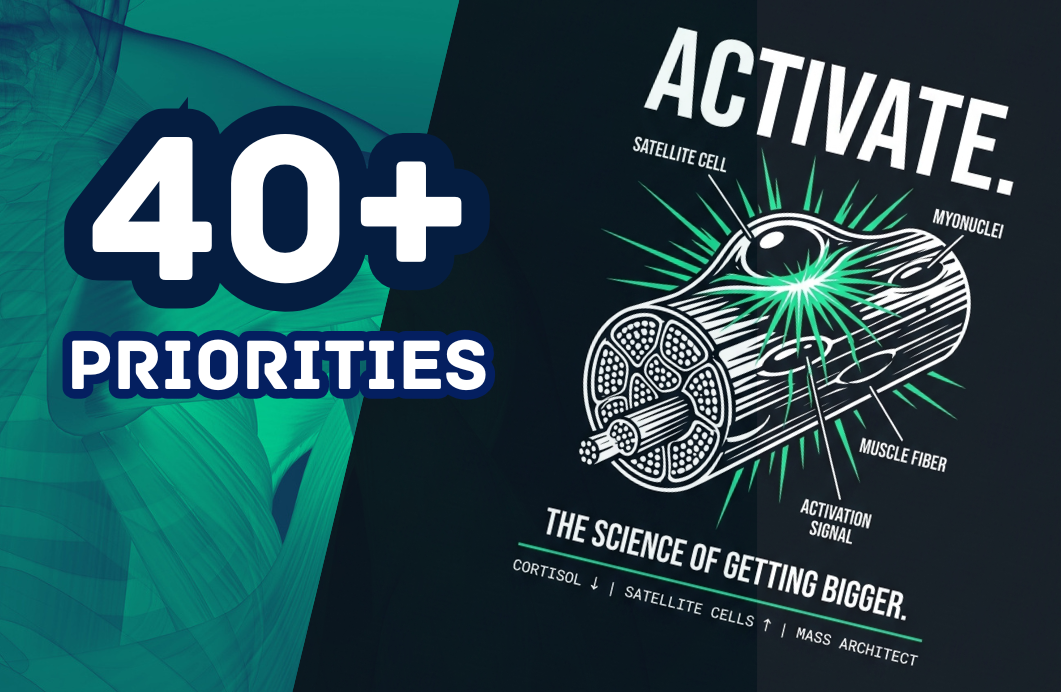 The After-40 Priority Stack: Cortisol Down, Satellite Cells Up