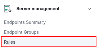 Open Server management → Rules to manage Wazuh rule files.