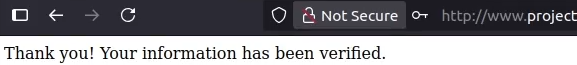 Browser showing a success message after the victim submits credentials, hiding the fact that the data was sent to the attacker.