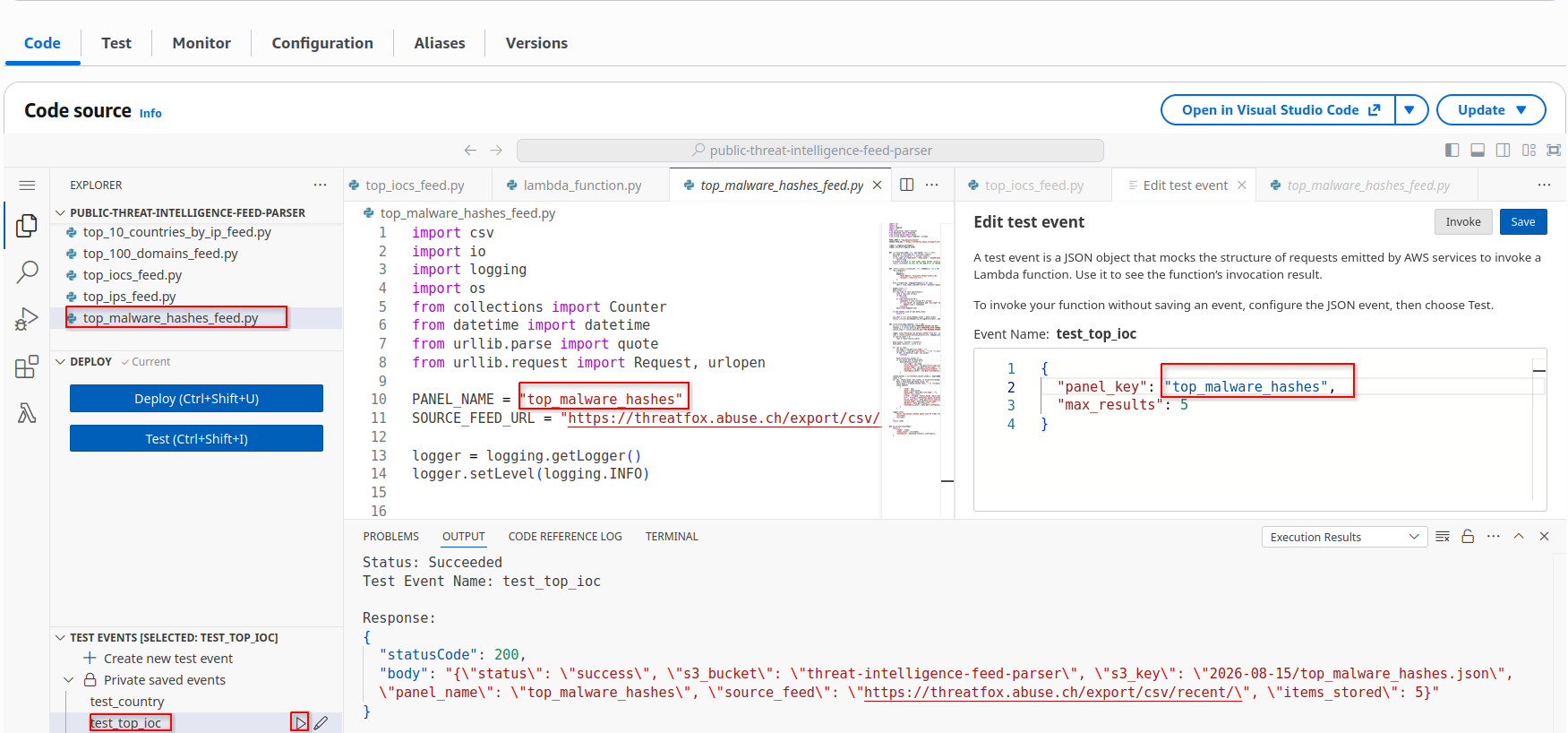 Successfully tested threat intelligence ingestion from the Lambda functions into Neon PostgreSQL.